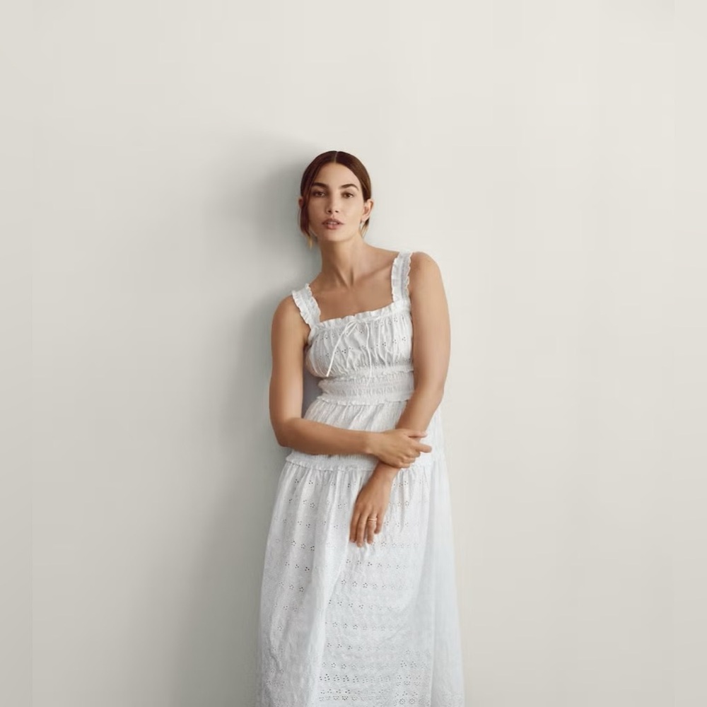 Gap x DÔEN White Eyelet Midi Dress